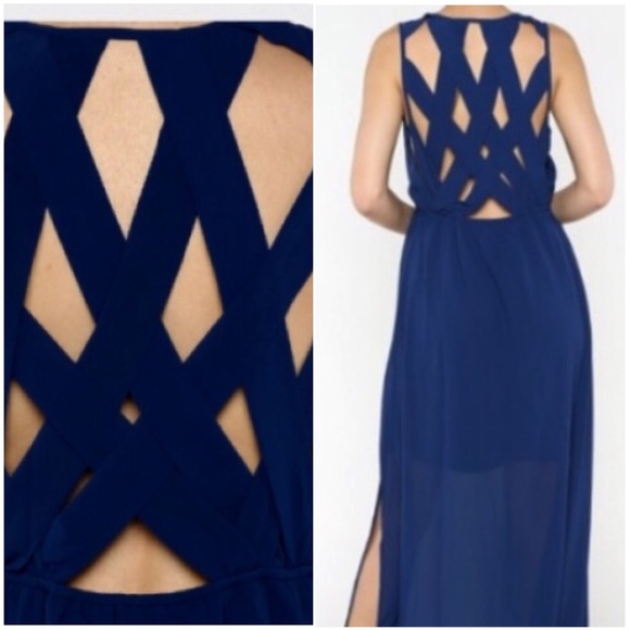 LOILA caged back maxi dress