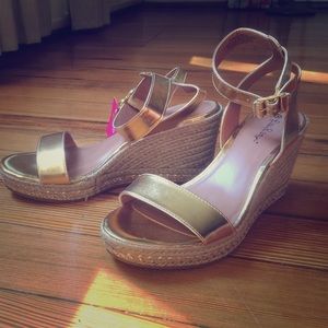 Lilly Pulitzer for Target gold espadrilles wedge