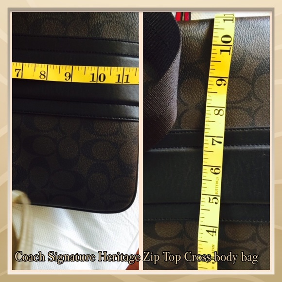 Coach Signature Heritage Zip top Cross body p/m#11 - Picture 3 of 4