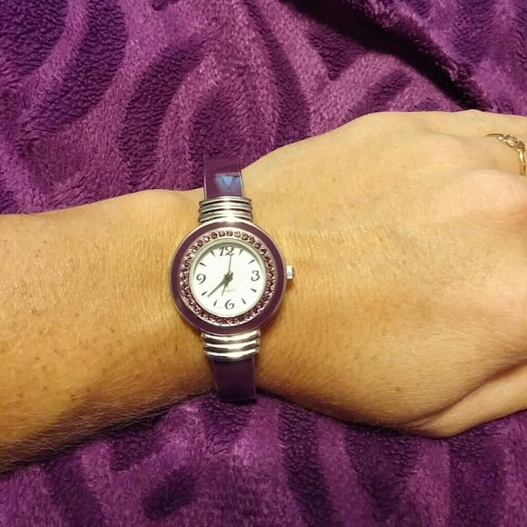Purple Banded Clasp Watch