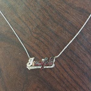 White gold name necklace