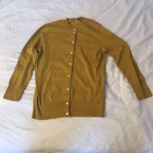 JCrew mustard sweater twinset