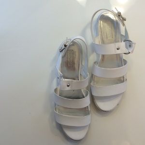 Topshop White leather sandals size 40