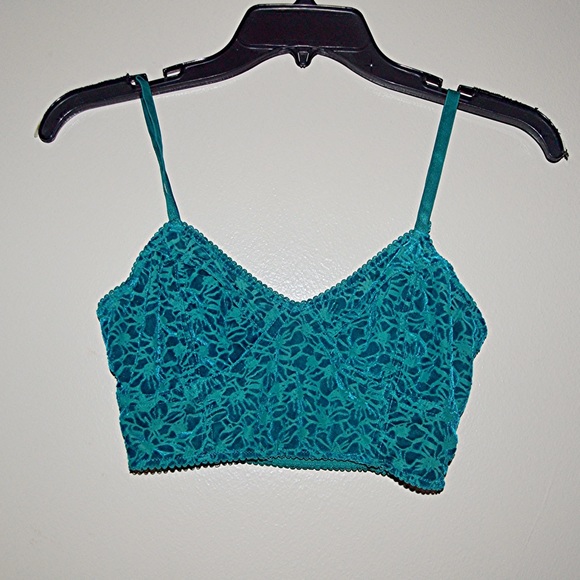 Teal velvet bralette