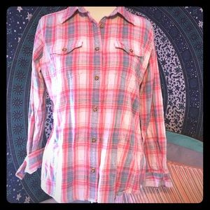 Carhartt button up plaid flannel top