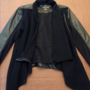 Blank NYC vegan leather asymmetric jacket