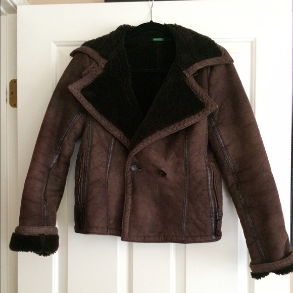 Benetton Fur And Leather Jacket