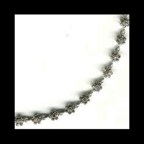 FLORAL MARCASITE .925 STERLING SILVER NECKLACE