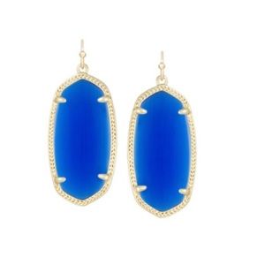 Cobalt blue Kendra Scott Elle earrings.