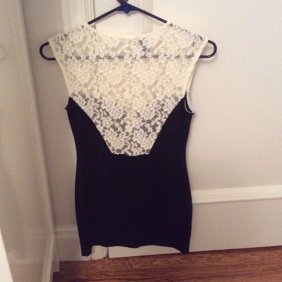 Little Black Dress with White Lace top - Picture 2 of 2