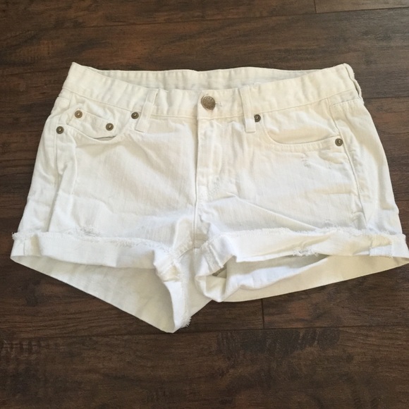 J.Crew White Denim Distressed Cutoff Shorts