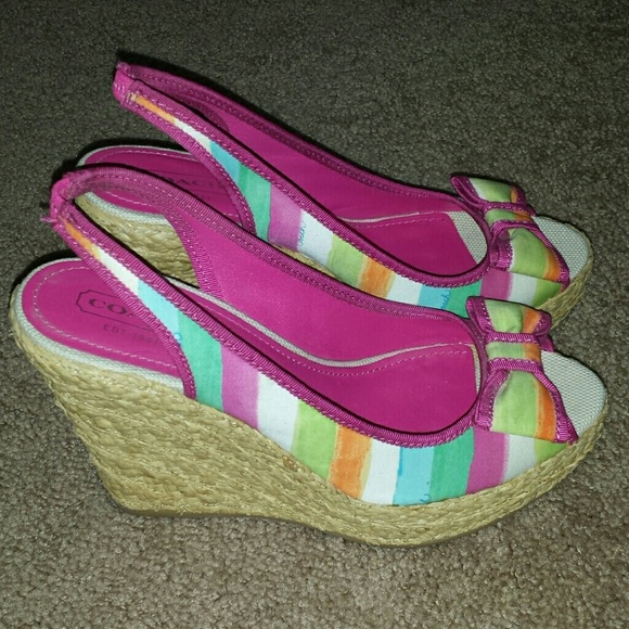 NWOT BRIGHT Coach wedges