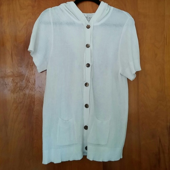 Knit button up hoodie