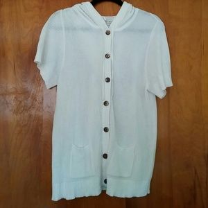 Knit button up hoodie