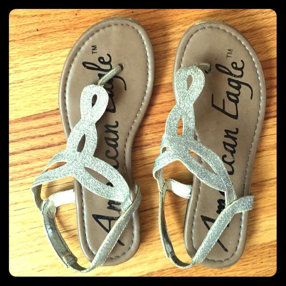 Silver sparkly sandals
