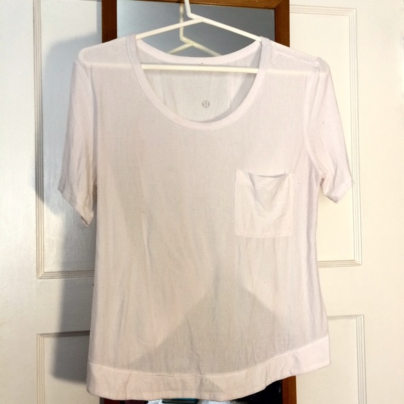 Lululemon hi-low white top sm