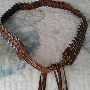 Belt with suede fringe