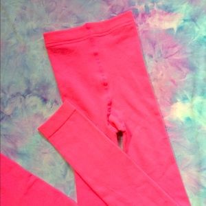 HOT PINK FLEECE-LINED LEGGINGS/TIGHTS