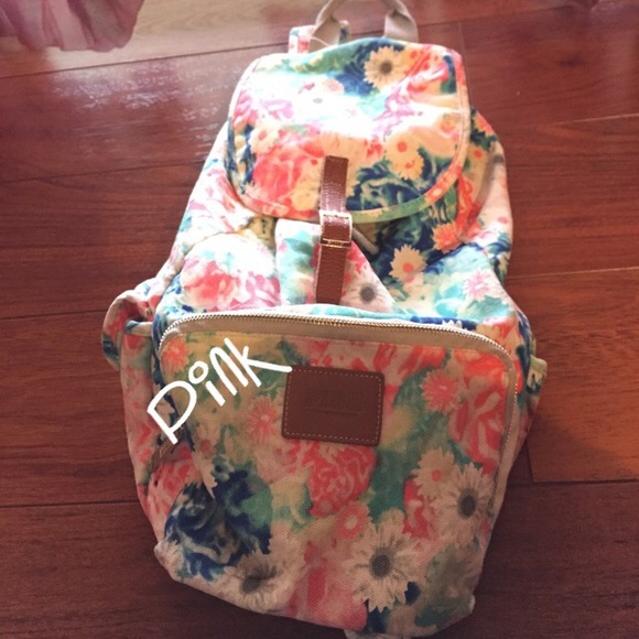 PINK Victoria's Secret Accessories - Pink flower backpack