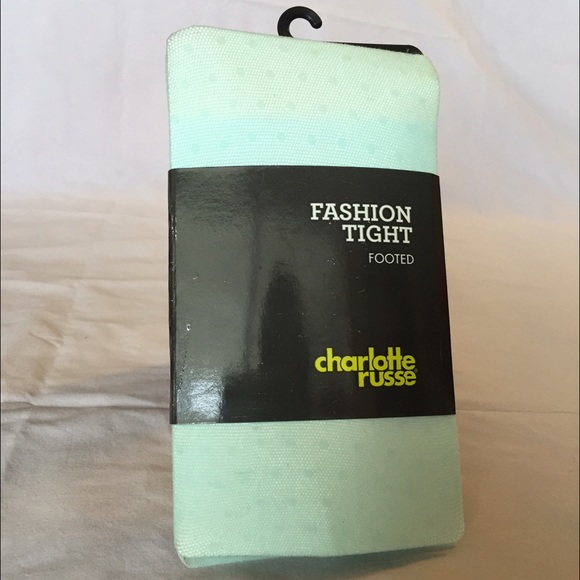 Mint polka dot sheer Charlotte Russe Tights