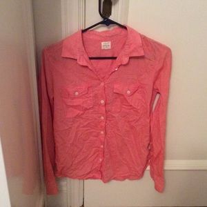 Peach Collared long sleeved J. Crew shirt