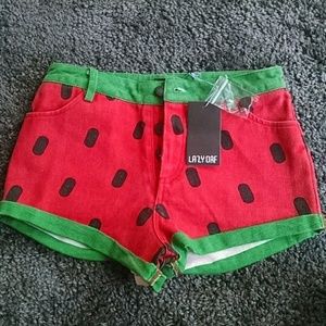 Lazy Oaf x Nasty Gal Watermelon/Strawberry Shorts