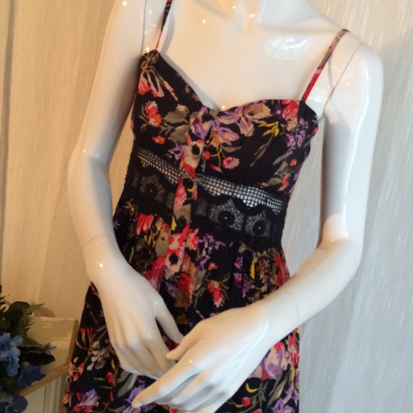 band of gypsies Floral Spaghetti Strapped Dress