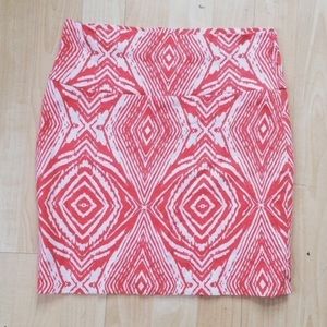 Coral and White Bodycon Skirt