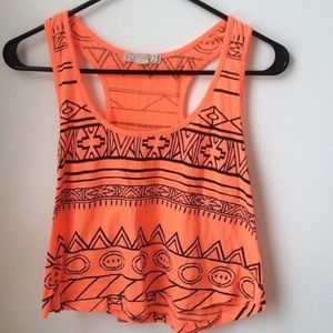 Bright Orange Tribal Crop