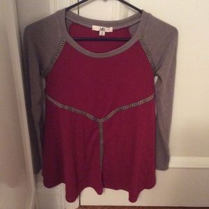 Maroon and Grey Sweater, size small