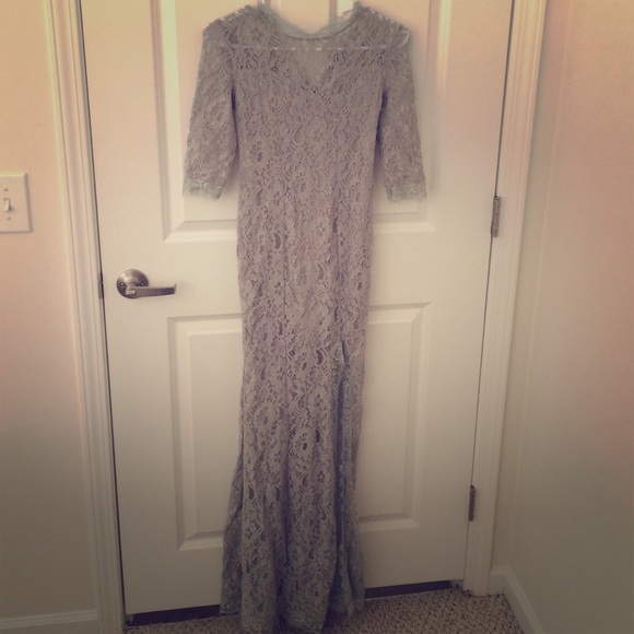 Lulus gray lace maxi dress