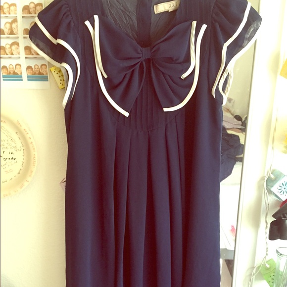 Navy Blue Bow Dress/top
