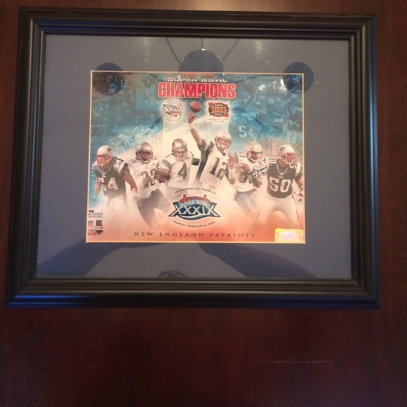 Framed New England Patriots Photo.