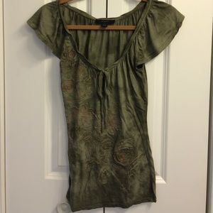 Express khaki green top