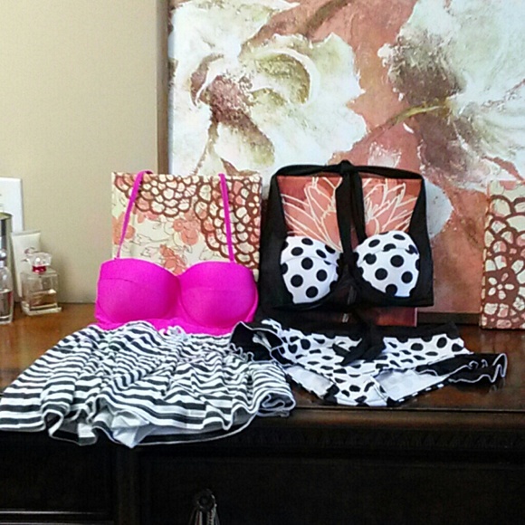 1 (NWOT) POLKA DOT HIGH WASTED BIKINI  large