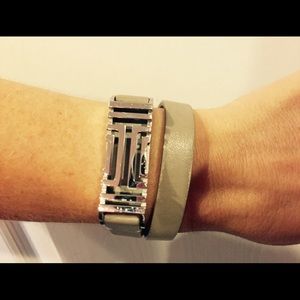 Tory Burch Fit Bit wrap bracelet. French gray