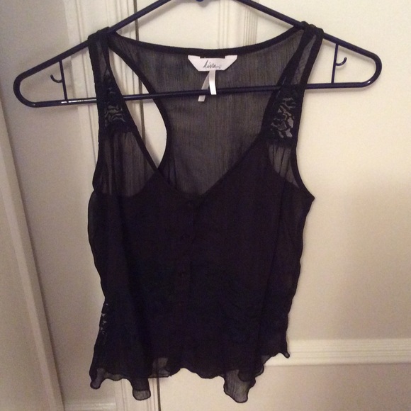 Black see through blouse