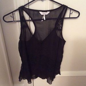 Black see through blouse