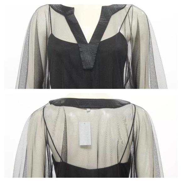 🚫SOLD🚫Badgley Mischka Black Mesh Kimono Dress - Picture 2 of 4
