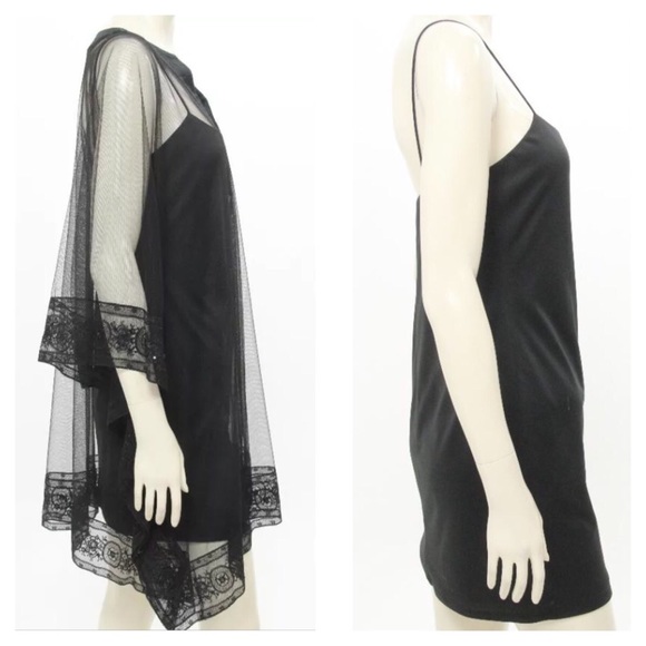 🚫SOLD🚫Badgley Mischka Black Mesh Kimono Dress - Picture 3 of 4