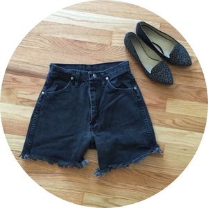 Vintage High Waisted Studded Black Cut-Offs
