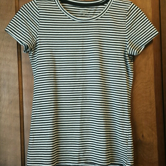 Stripe scoop neck tee