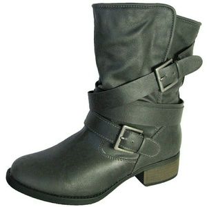 Steve Madden Strapped Ankle Boot Charcoal