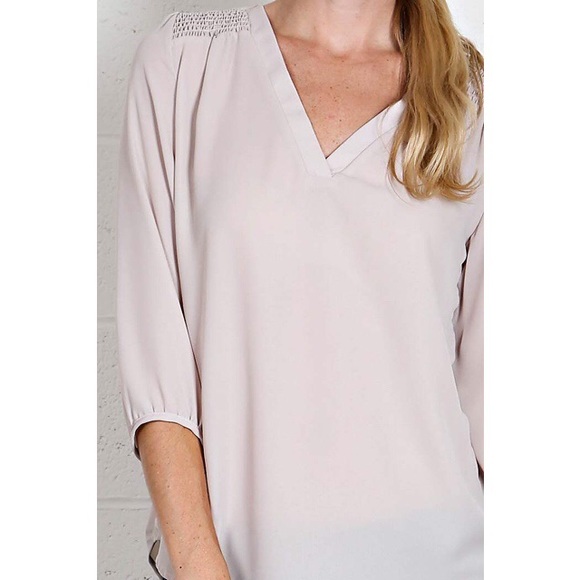 SOLD OUT! Smocked Shoulder Detail Blouse - Picture 2 of 4