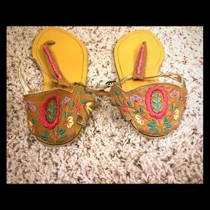 Floral Embroidered Sandals