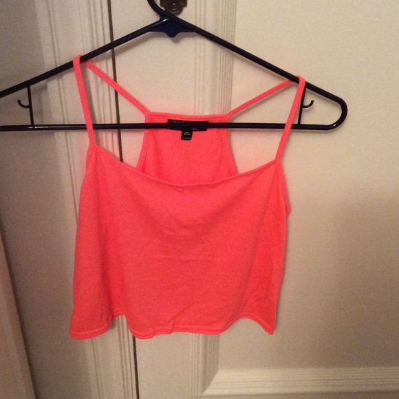 Neon orange crop top