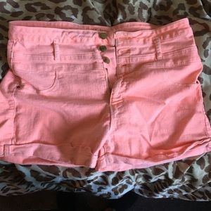 High rise coral shorts