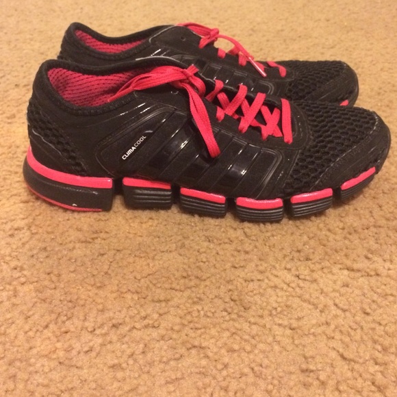 Pink and Black Adidas Running Shoes