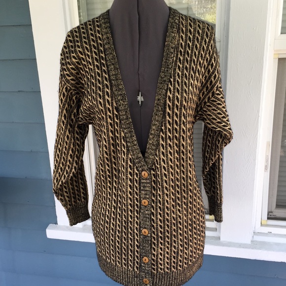 Jeanne Pierre Sweaters - Classy! JEANNE PIERRE Black/Gold Lambswool Sweater