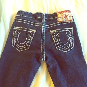 true religion dark was strait leg jeans